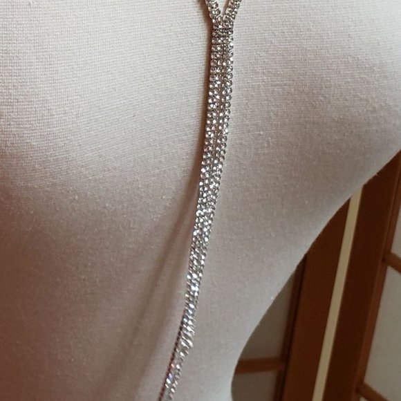 NIB Neiman Marcus Silver/Crystal  18 1/2" Necklace - Picture 6 of 6